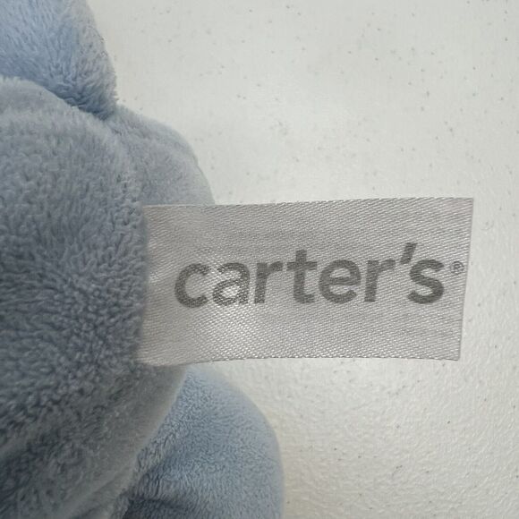 Carters Blue Elephant Stuffed Animal Plush Beanie Bottom 9 Inch Embroidered Eyes - Picture 5 of 7